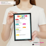 Babysitter Notepad - Color Tab Grid