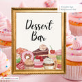 Dessert Bar Printable Sign, Wedding, Bridal, Baby Shower Birthday Party Dessert Bar Sign 8x10, PDF, Instant Download, Digital File