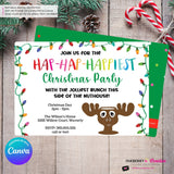 Hap Hap Happiest Christmas Party, Christmas Vacation Theme, Cousin Eddie Moose Cup Party Invitation - Editable in Canva