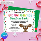 Hap Hap Happiest Christmas Party, Christmas Vacation Theme, Cousin Eddie Moose Cup Party Invitation - Editable in Canva