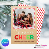 Big Cheer - Kraft Paper Style Christmas Photo Card, Family Holiday Photo Card, Custom Colors, Email Christmas Card, Editable in Canva