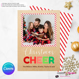 Big Cheer - Kraft Paper Style Christmas Photo Card, Family Holiday Photo Card, Custom Colors, Email Christmas Card, Editable in Canva