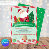 Breakfast with Santa - Pancakes, Cocoa and Cookies - Editable in Canva