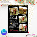 Merry Little Christmas Snapshots 4 Photo Christmas Card, Family Holiday Photo Card, Multi-photo, Email Christmas Card, Editable in Canva