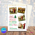 Merry Little Christmas Snapshots 4 Photo Christmas Card, Family Holiday Photo Card, Multi-photo, Email Christmas Card, Editable in Canva