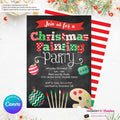 Christmas Painting Party Invitation - Chalkboard - Editable in Canva