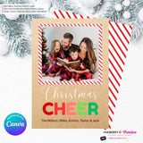 Big Cheer - Kraft Paper Style Christmas Photo Card, Family Holiday Photo Card, Custom Colors, Email Christmas Card, Editable in Canva