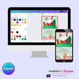 Breakfast with Santa - Pancakes, Cocoa and Cookies - Editable in Canva