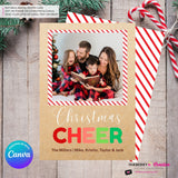 Big Cheer - Kraft Paper Style Christmas Photo Card, Family Holiday Photo Card, Custom Colors, Email Christmas Card, Editable in Canva