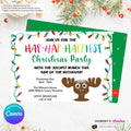 Hap Hap Happiest Christmas Party, Christmas Vacation Theme, Cousin Eddie Moose Cup Party Invitation - Editable in Canva