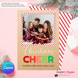 Big Cheer - Kraft Paper Style Christmas Photo Card, Family Holiday Photo Card, Custom Colors, Email Christmas Card, Editable in Canva