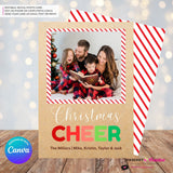 Big Cheer - Kraft Paper Style Christmas Photo Card, Family Holiday Photo Card, Custom Colors, Email Christmas Card, Editable in Canva