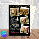 Merry Little Christmas Snapshots 4 Photo Christmas Card, Family Holiday Photo Card, Multi-photo, Email Christmas Card, Editable in Canva