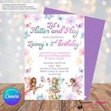 Pixie Fairy Enchanted Birthday Party - Printable, Instant Download, Edit in Canva