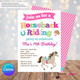 Horseback Riding Birthday Invitation – Printable, Instant Download, Digital File, Edit in Canva
