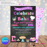 Celebrate and Bake - Pizza and Cupcakes (Chalkboard Style) Printable, Edit in Canva