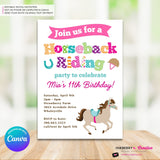 Horseback Riding Birthday Invitation – Printable, Instant Download, Digital File, Edit in Canva