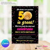 Disco Ball 50th Party Invitation - Digital File, Edit in Canva