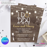 I Do Barbecue - Couples, Coed, Backyard Cookout, BBQ Theme Bridal Shower Invitation - Personalize and Edit in Canva