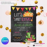 Taco 'bout Love - Couples, Coed, Taco, Mexican Theme Bridal Shower Invitation, Chalkboard, Digital File, Edit in Canva