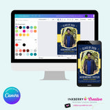 Collegiate Star - Custom Color Graduation Invitation or Announcement - Editable in Canva