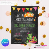 Taco Bout a Baby Shower Invitation, Chalkboard Style w/ Taco, Cactus, Sombrero, Mexican Fiesta Taco Baby Shower, Digital File, Edit in Canva
