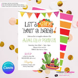 Taco Bout a Baby Shower Invitation, Chalkboard Style w/ Taco, Cactus, Sombrero, Mexican Fiesta Taco Baby Shower, Digital File, Edit in Canva