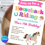 Horseback Riding Birthday Invitation – Printable, Instant Download, Digital File, Edit in Canva