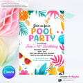 Citrus Summer Pool Party Invitation - Summer Pool Party - Personalize and Edit in Canva