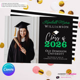 Big Year Elegant Script - Graduation Invitation or Announcement - Editable in Canva