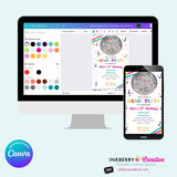 Neon Dance Party Invitation (White) with Disco Ball - Printable, Instant Download, Edit in Canva
