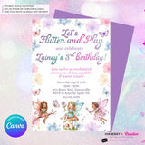 Pixie Fairy Enchanted Birthday Party - Printable, Instant Download, Edit in Canva