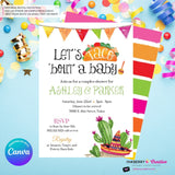 Taco Bout a Baby Shower Invitation, Chalkboard Style w/ Taco, Cactus, Sombrero, Mexican Fiesta Taco Baby Shower, Digital File, Edit in Canva
