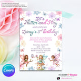 Pixie Fairy Enchanted Birthday Party - Printable, Instant Download, Edit in Canva