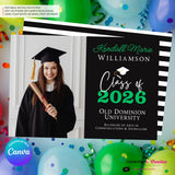 Big Year Elegant Script - Graduation Invitation or Announcement - Editable in Canva