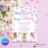 Pixie Fairy Enchanted Birthday Party - Printable, Instant Download, Edit in Canva