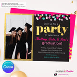 Graduation Confetti Pop Photo Invitation or Announcement, Edit in Canva