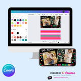 Eat Drink and Be Merry Christmas Photo Card - Colorful Merry Bright 2 Photo Card - Editable in Canva