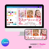 Patterns and Hearts - Valentine's Day Photo Card - Personalize and Edit in Canva