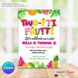 Two-tti Frutti 2nd Birthday Party Invitation - Digital, Printable Invitation - Edit in Canva