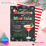 Mistletoe and Martinis Christmas Party Invitation - Editable in Canva