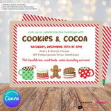 Christmas Cookies and Cocoa Party Invitation - Edit in Canva