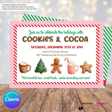 Christmas Cookies and Cocoa Party Invitation (Pink) - Edit in Canva