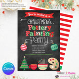 Christmas Pottery Painting Party Invitation - Chalkboard - Editable in Canva