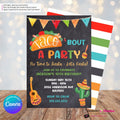 Taco Bout a Party Invitation (CHALK) Mexican Fiesta, Canva Template (Digital Printable File)