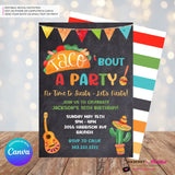 Taco Bout a Party Invitation (CHALK) Mexican Fiesta, Canva Template (Digital Printable File)