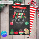 Christmas Pottery Painting Party Invitation - Chalkboard - Editable in Canva