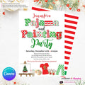 Christmas Pajama and Painting Party Invitation - Editable in Canva