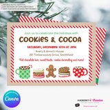 Christmas Cookies and Cocoa Party Invitation - Edit in Canva