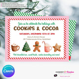Christmas Cookies and Cocoa Party Invitation (Pink) - Edit in Canva